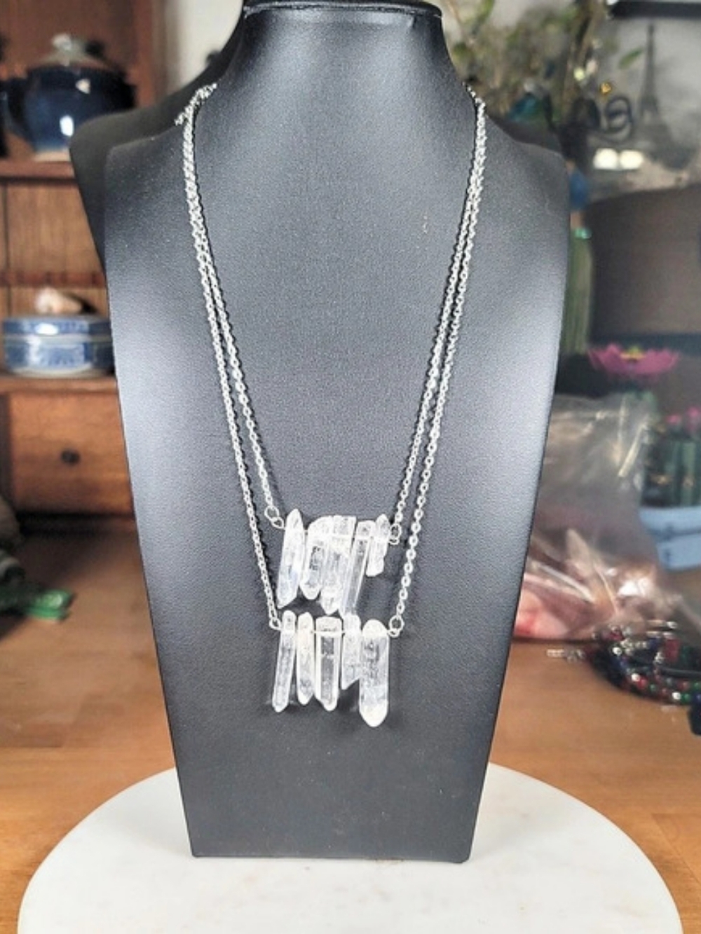 Crystal Pendant Layered Necklace
